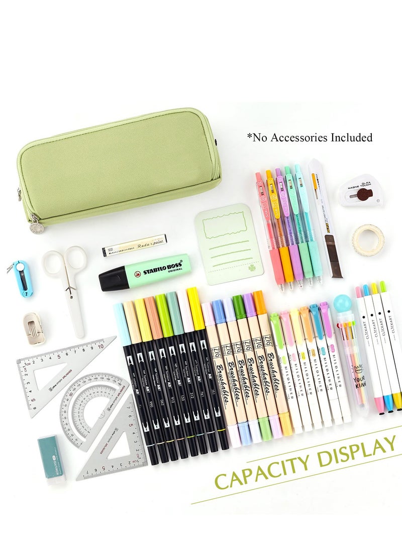 دايتويز حافظة أقلام كبيرة السعة، حقيبة أقلام بثلاث حجرات للمدرسة، مراهقة، فتاة، صبي، رجل، امرأة (أخضر) - Image 4