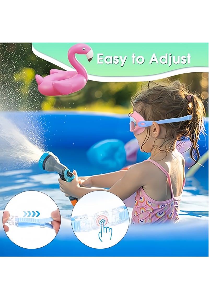 BESTPEAK 2 Pack Kids Swimming Goggles, Anti-Fog Swimming Goggles for Toddler Girls Boys 3-15 Years Old, Anti-Fog Swimming Goggles - Swimming Goggles Set with Earplugs, Anti-Fog, Anti-UV, Waterproof, 180° Wide Field of View, Clear View Pool Swimming Goggles, Waterproof Swimming Goggles, Effectively Block UV Rays  - Image 3