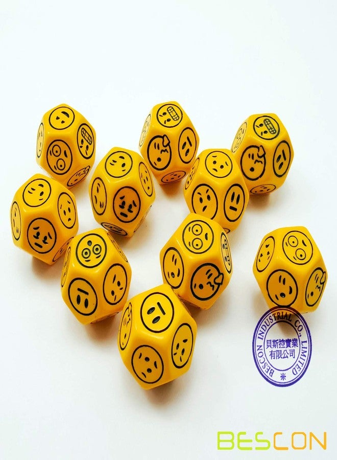 Bescon's Emotion, Weather and Direction Dice Set, 3 Piece Proprietary Polyhedral RPG Dice Set in Blue, Green, Yellow - Image 3
