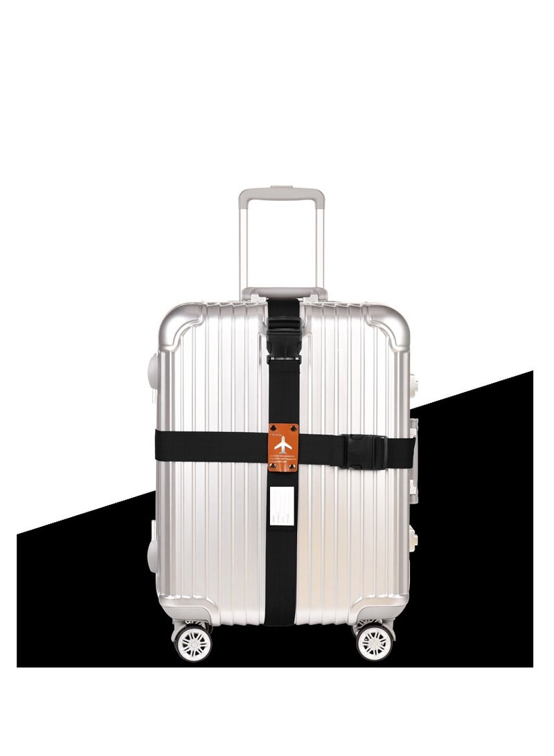 SYOSI 2 Pack Luggage Straps for Suitcases Packing Straps Travel Accessories Adjustable Suitcase Belts Travel Accessories for Safely Closing the Suitcases While Travelling and Marking Luggage Black - Image 1