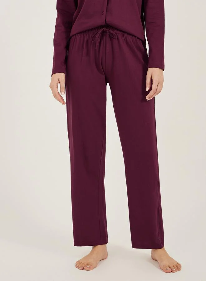 Styli Styli Cotton Jersey Long Sleeves Shirt and Pyjama Set