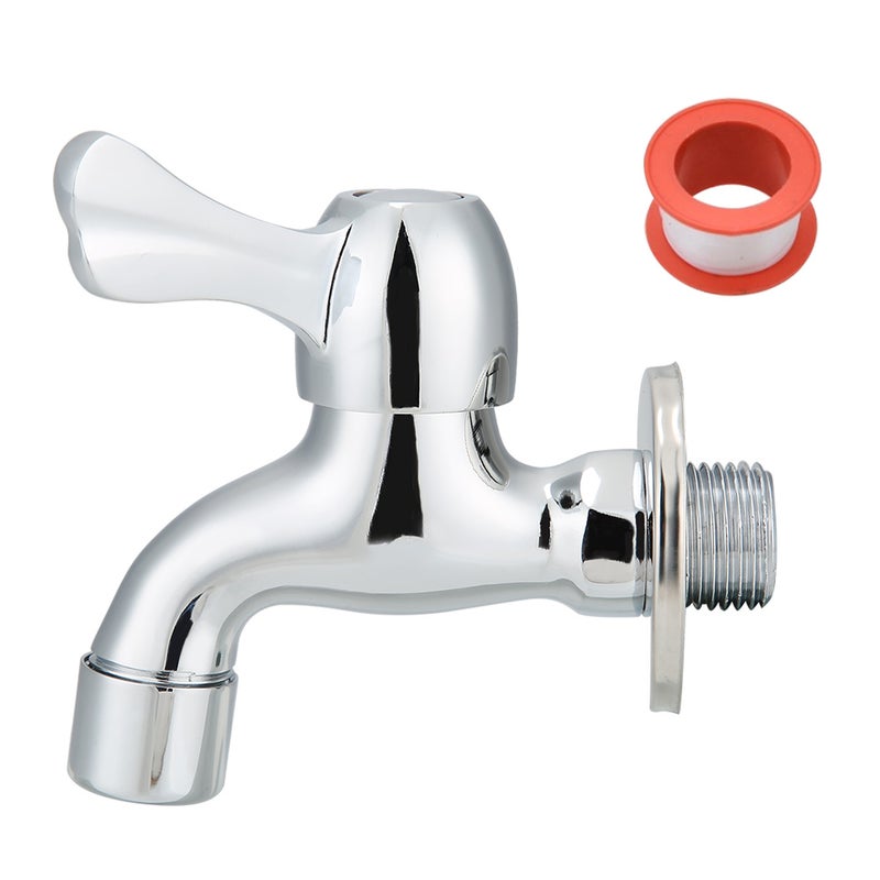 G1/2in Copper Single Cold Quick Open Small Faucet Washing Machine Mop Pool Basin Water Tap - Image 1