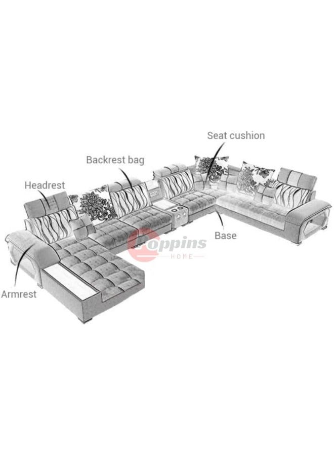 Poppins Home Poppins HOME Sofa set furniture new L shape modern simple furniture set design large sofa sectional combination sofa (Sky Blue) - Image 3