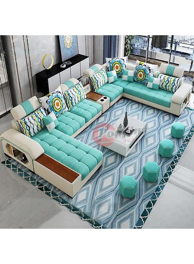 Poppins Home Poppins HOME Sofa set furniture new L shape modern simple furniture set design large sofa sectional combination sofa (Sky Blue) - Image 1