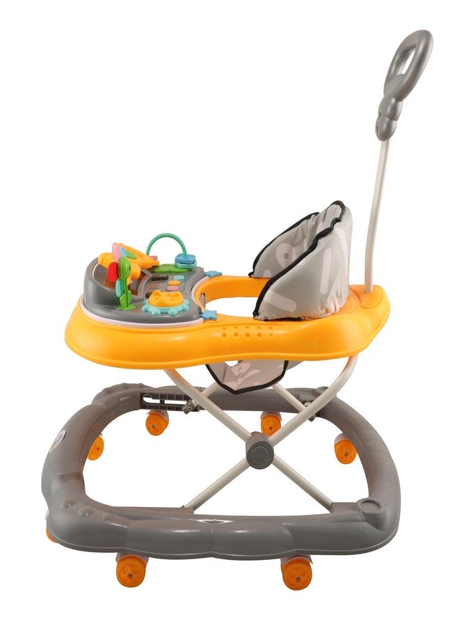 JoyRide Kidzoo BabyGo Musical mini Explorer Walker Compact Foldable Activity Walker with Adjustable Height & Parental Handle for Boys|Girls Age 6+ Months Yellow - Image 3