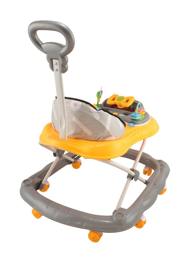 JoyRide Kidzoo BabyGo Musical mini Explorer Walker Compact Foldable Activity Walker with Adjustable Height & Parental Handle for Boys|Girls Age 6+ Months Yellow - Image 4