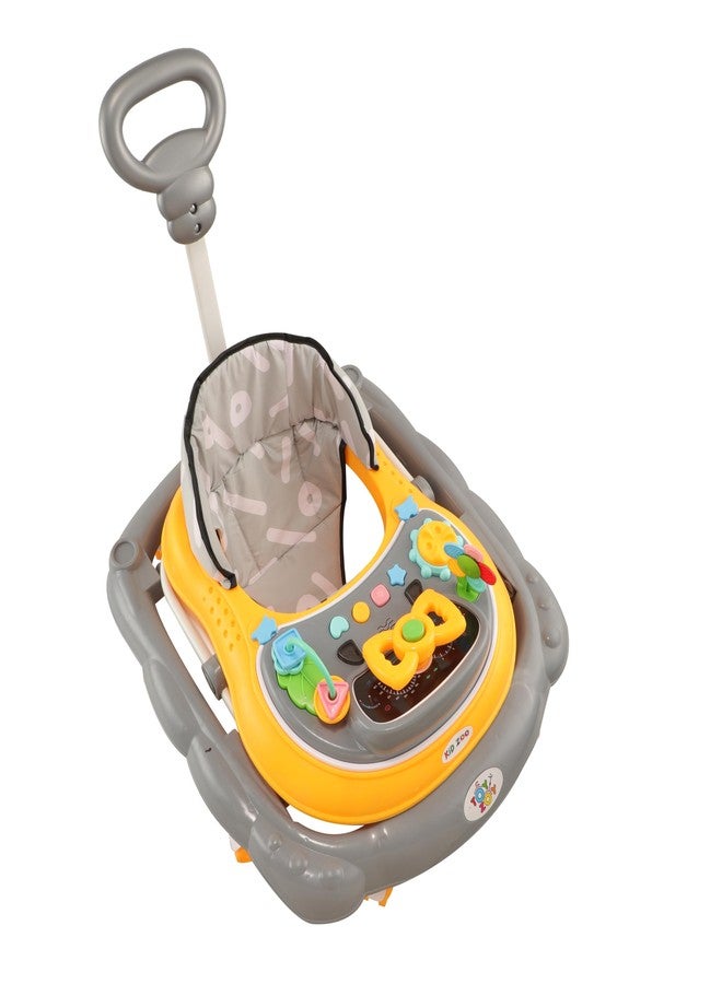 JoyRide Kidzoo BabyGo Musical mini Explorer Walker Compact Foldable Activity Walker with Adjustable Height & Parental Handle for Boys|Girls Age 6+ Months Yellow - Image 5