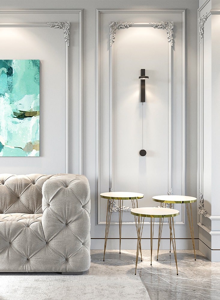 DANTA HOME 3-Piece Coffee And Tea Side Service Tables Suitable For Guest Room, Office Or Sofa Side Table - White/Gold - Image 3