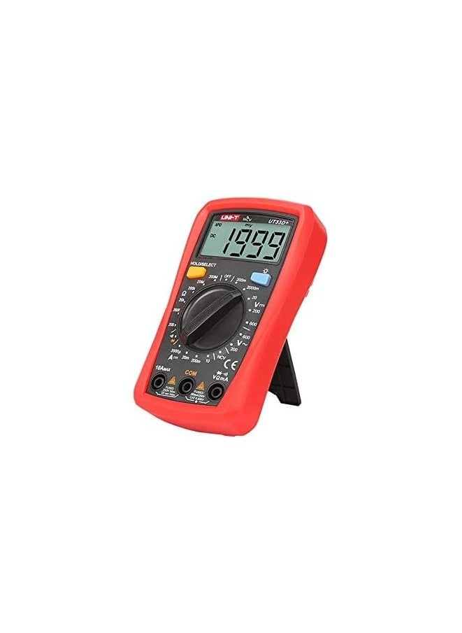 UNI-T digital multimeter UT33D+, high accuracy, equipped with non-contact voltage detection function, clear display screen, comfortable design, ideal for maintenance and repair in electrical and electronic projects."UNI-T UT33D+ Digital Multimeter Auto Range Palm Size AC DC Voltmeter Ammeter Resistance Capatitance Tester  - Image 3