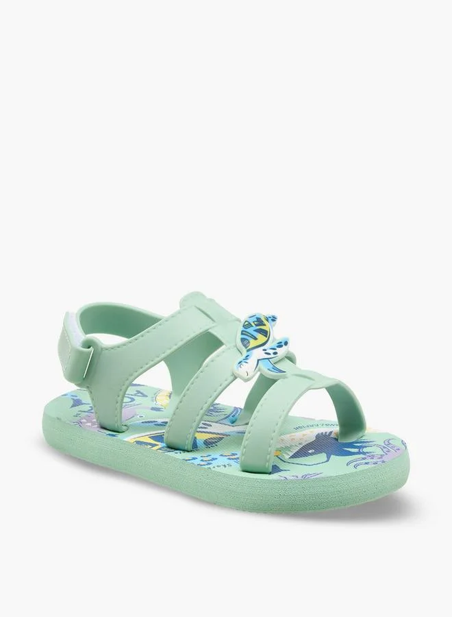 Aqua Boys Printed Hook & Loop Sandals