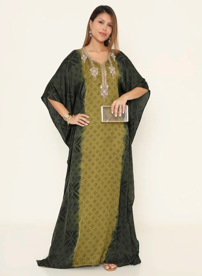 HANA & SARA Designer Arabic Jalabiya - Hand-Embroidered Jalabiya Dress for Special Occasions