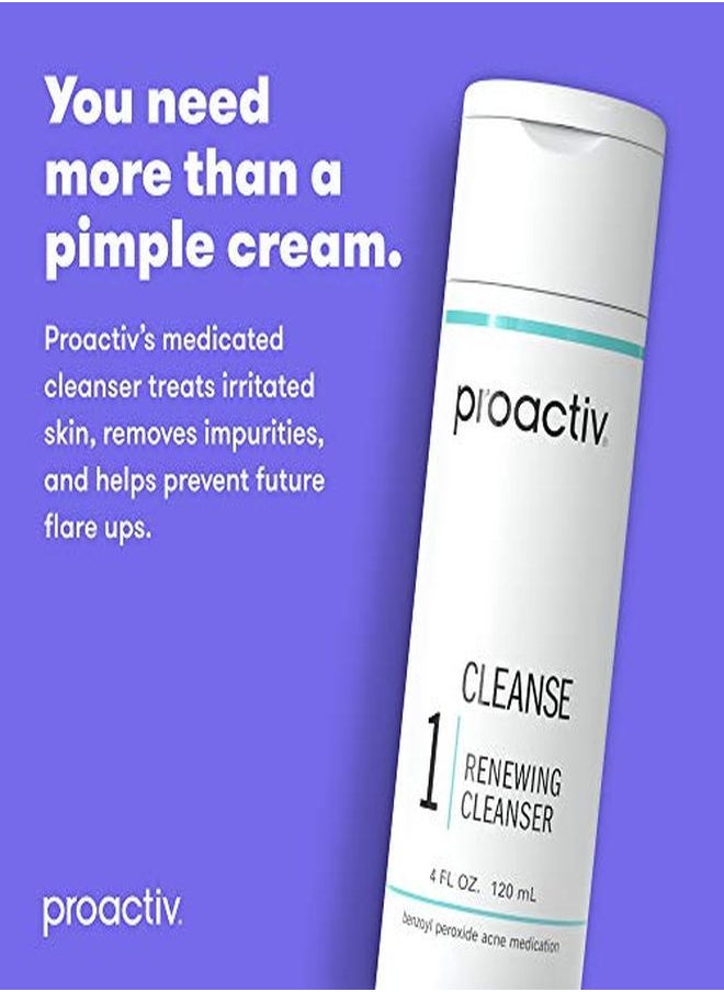 Proactiv - Acne Cleanser - Benzoyl Peroxide Face Wash And Acne Treatment - Daily Facial Cleanser And Hyularonic Acid Moisturizer With Exfoliating Beads - 60 Day Supply, 4 Oz - Image 1