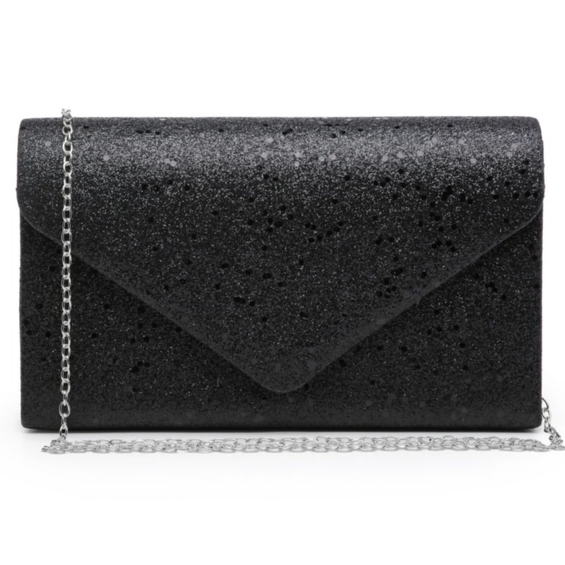 DASEIN Dasein Women Glitter Evening Bags Formal Clutches Wedding Purses Party Dressy Clutch Purse Cocktail Prom Handbags (Black)  - Image 1