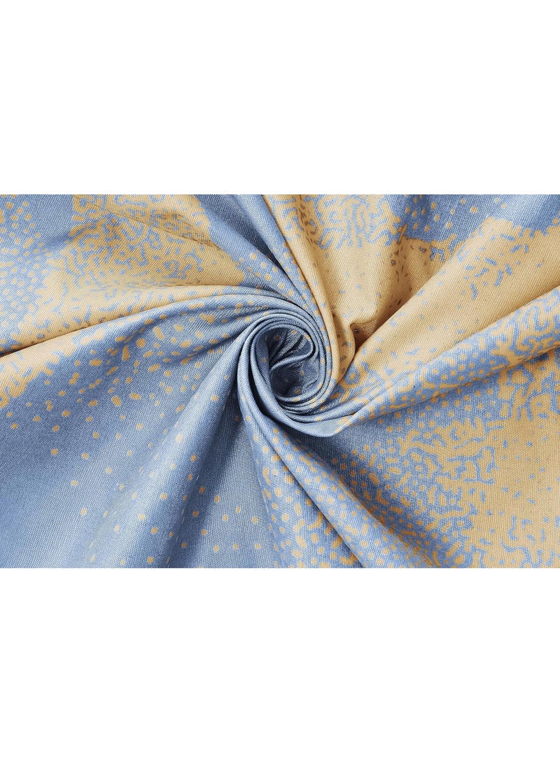 BSB HOME Premium Glace Cotton 180 TC King Fitted Bedsheet Set with 2 Pillow Covers 200 x 180 + 25.4 cm – Blue/Yellow - Image 3