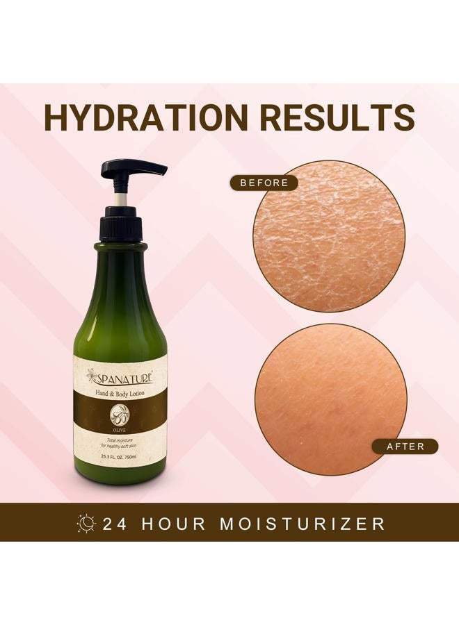 spanature Olive Hand & Body Lotion - Daily Moisturizing Body Lotion for Moisturizing, Restoring and Nourishing the Skin- 750ml/25oz with Pump, Made in Korea - Image 5