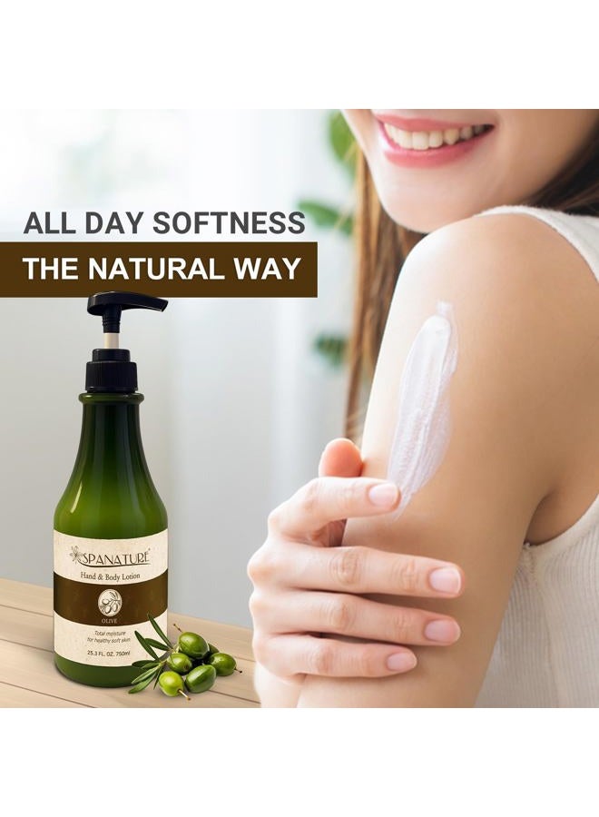 spanature Olive Hand & Body Lotion - Daily Moisturizing Body Lotion for Moisturizing, Restoring and Nourishing the Skin- 750ml/25oz with Pump, Made in Korea - Image 3