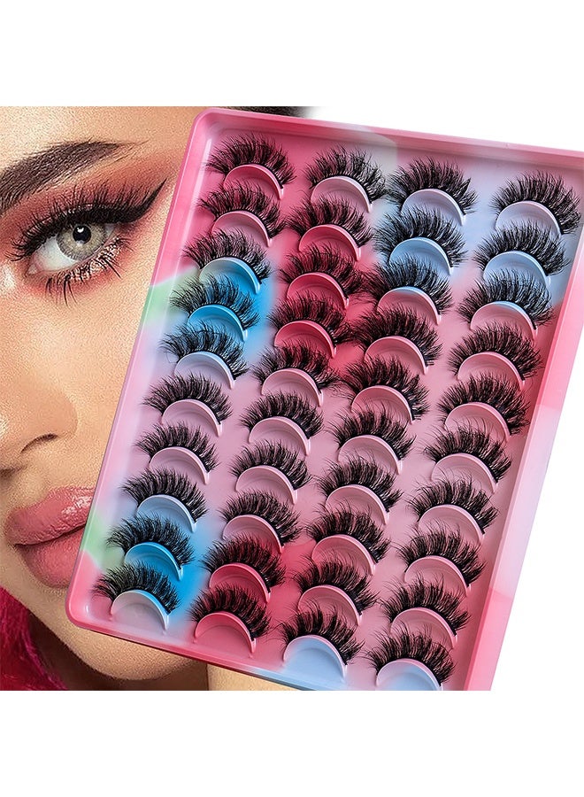Generic 20 Pairs False Eyelashes, Imitation Mink False Eyelashes, Lightweight Natural Volume False Eyelashes Extension, Soft Curly Fake Lashes, Reusable Self Adhesive Lashes Fake Eye Lashes for Daily Wear  - Image 2