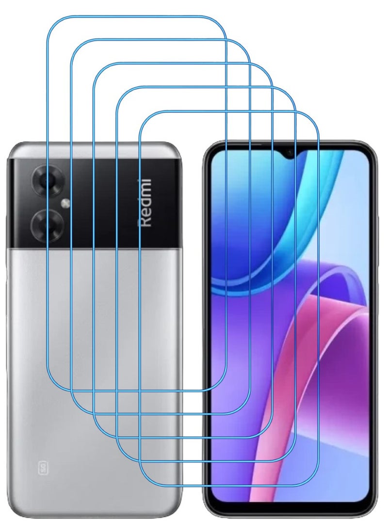 ACLIX 5 Pieces Antistatic ESD Dustproof Premium Quality High Definition Clear Tempered Glass Screen Protector Designed For Xiaomi Redmi Note 11R - Image 1