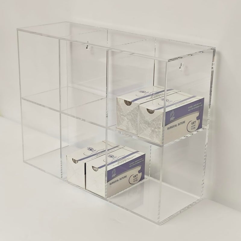 CiaoHER Clear Acrylic Medical Suture Rack, Surgical Thread Organizer (Double Layers, 6 Slots) - Image 1