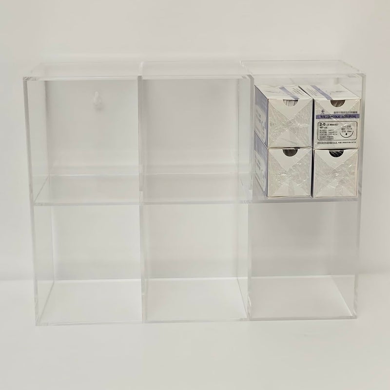 CiaoHER Clear Acrylic Medical Suture Rack, Surgical Thread Organizer (Double Layers, 6 Slots) - Image 2
