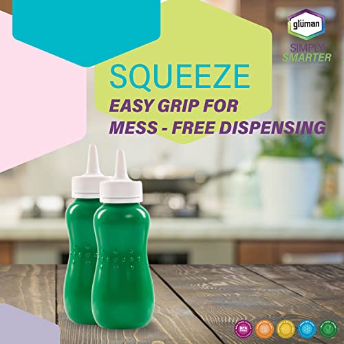 Gluman Squeezy 750 ml Sauce Bottle (Set of 2) for Clean & Mess-free Dispensing | 100% Food Grade | Dishwasher Safe | Freezer Safe | Ergonomically Designed | Reusable (Green) - Image 4