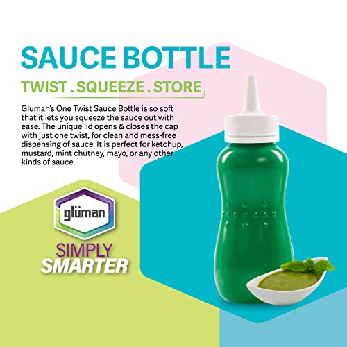 Gluman Squeezy 750 ml Sauce Bottle (Set of 2) for Clean & Mess-free Dispensing | 100% Food Grade | Dishwasher Safe | Freezer Safe | Ergonomically Designed | Reusable (Green) - Image 2