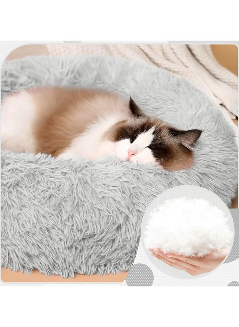 مورو مورو سرير كلاب مخملي تقويمي مع فراء ناعم وقاعدة بلاستيكية - عش مريح وقابل للغسل للحيوانات الأليفة - Image 2