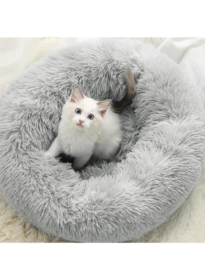 مورو مورو سرير كلاب مخملي تقويمي مع فراء ناعم وقاعدة بلاستيكية - عش مريح وقابل للغسل للحيوانات الأليفة - Image 1