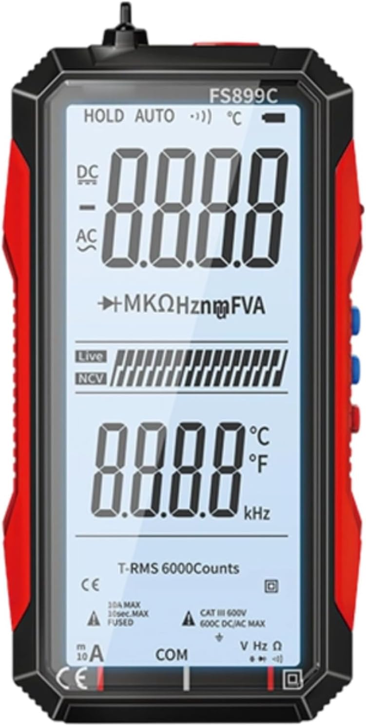 Rechargeable Digital Multimeter with Large Color Display, Ac Dc Voltage, Resistance, Capacitance, Diode, Temperature, Frequency, and Ncv - Image 1