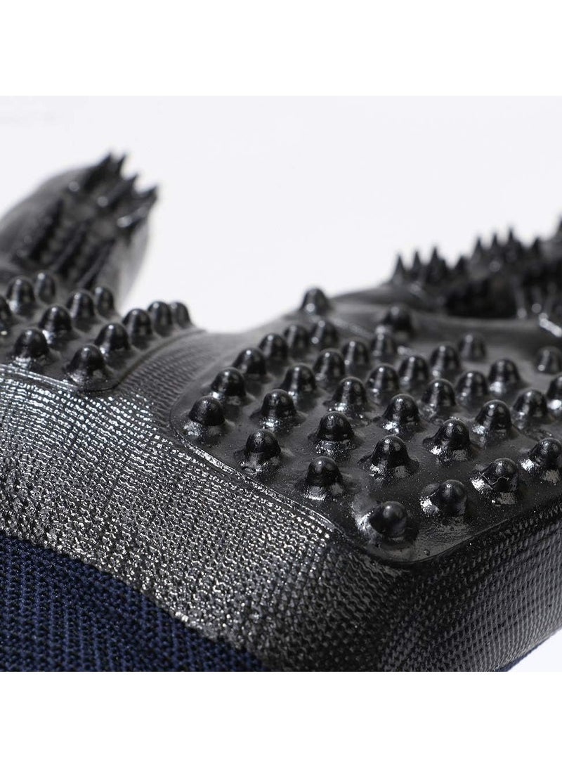 BestBuy Pet Grooming Gloves Improved Five Finger Design Rubber Glove Gentle De Shedding Brushes for Cats Dogs and Horses Blue - Image 2