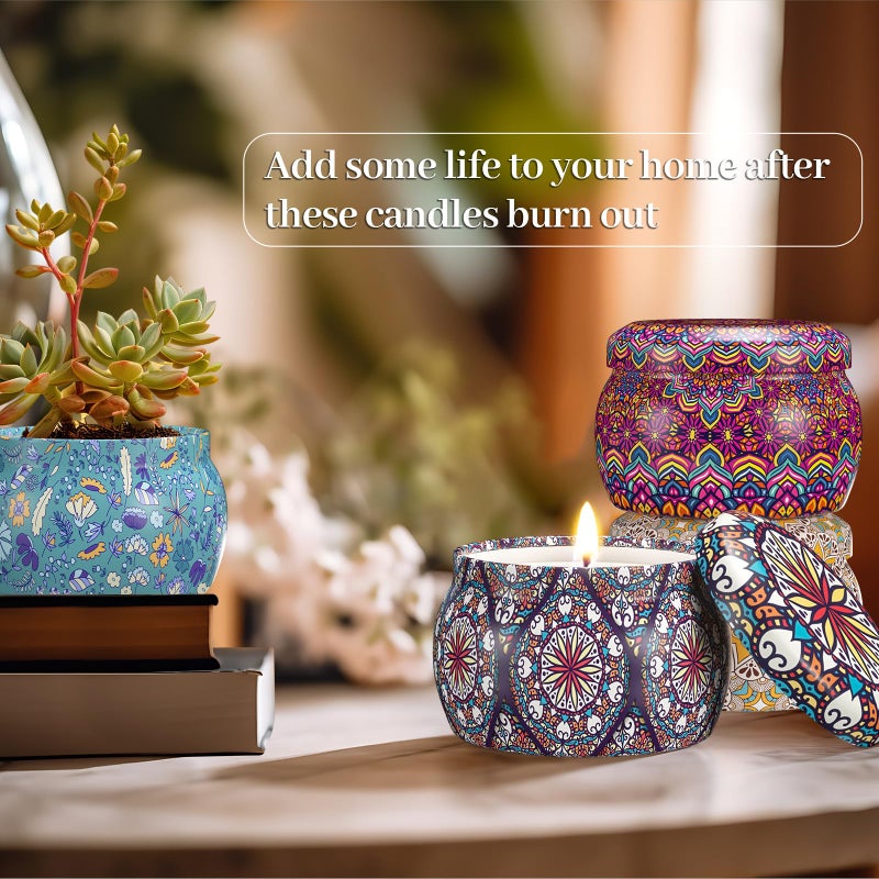 TranquilBliss Scented Candle Set, 4 Pack Soy Wax Candles, 120H Burn Time, Ideal Gifts for Women, Birthday Presents - Image 3