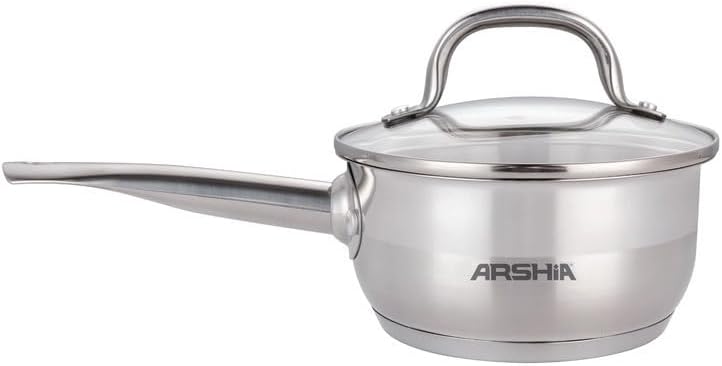 Arshia Stainless Steel Cookware Set with Glass Lids - 9-Piece Set - Image 4