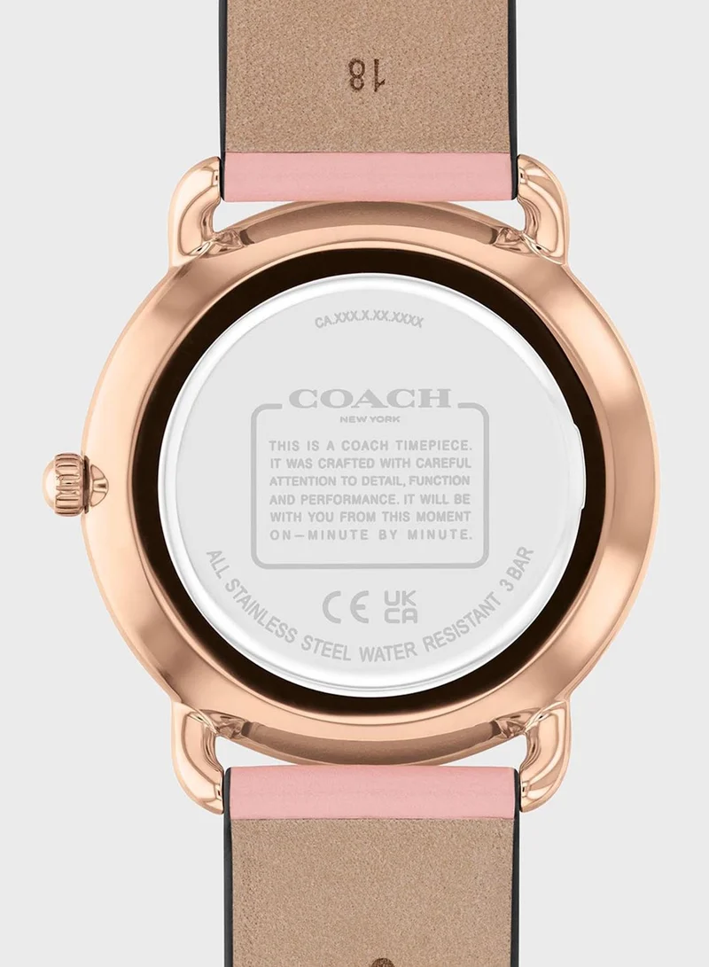 COACH Leather Strap Analog Watch