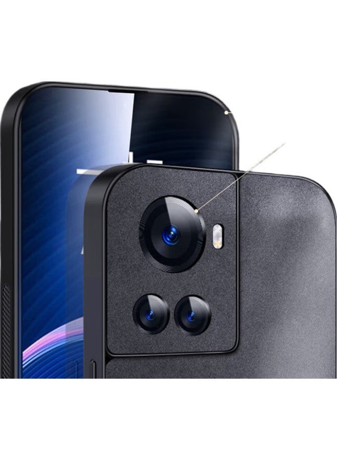 Shangsu, Suitable For Oneplus Ace Phone Case, 1+ Ace Protective Cover, Shockproof, Full Lens Protection, Soft Shell, Simple Luxury, Lambskin Silicone Outer Case, Women'S And Men'S Leather Case, Black - Image 2