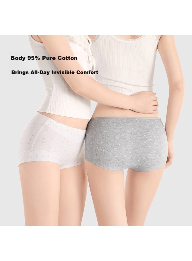 Secretworld Women's 100% Cotton Antibacterial Extended Gusset Seamless Cotton Boxer Shorts - Image 1