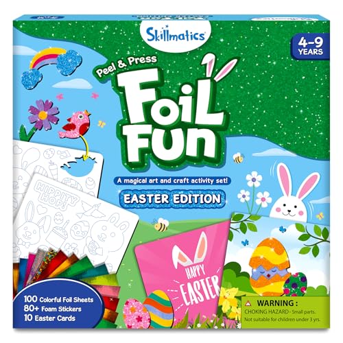 Skillmatics Foil Fun - Easter Cards, No Mess Art for Kids, Easter Basket Stuffers, Craft Kits, DIY Creative Party Activity, Gifts for Girls & Boys Ages 4, 5, 6, 7, 8, 9 - Image 1