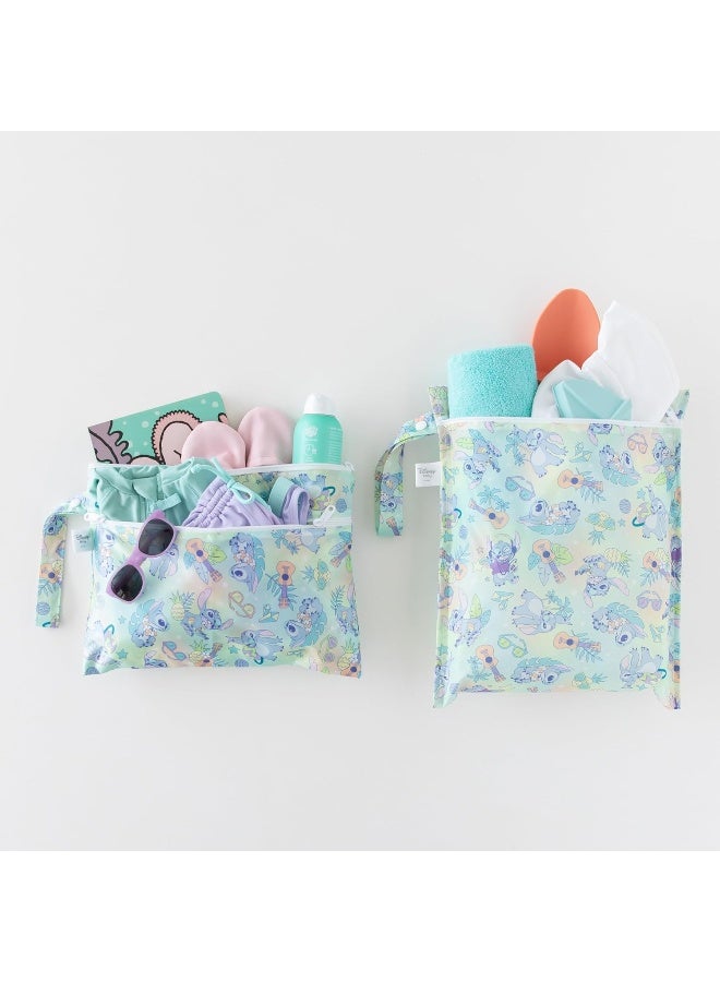Bumkins - Waterproof Wet Bag & Wet/Dry Clutch Bags - For Beach, Baby, Travel, Swim Suit, Cloth Diapers, Pump Parts, Pool, Gym, Toiletries - Reusable & Easy to Clean - Aloha Stitch - 2 Pack - Image 2
