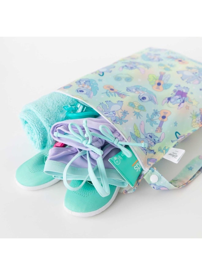 Bumkins - Waterproof Wet Bag & Wet/Dry Clutch Bags - For Beach, Baby, Travel, Swim Suit, Cloth Diapers, Pump Parts, Pool, Gym, Toiletries - Reusable & Easy to Clean - Aloha Stitch - 2 Pack - Image 5