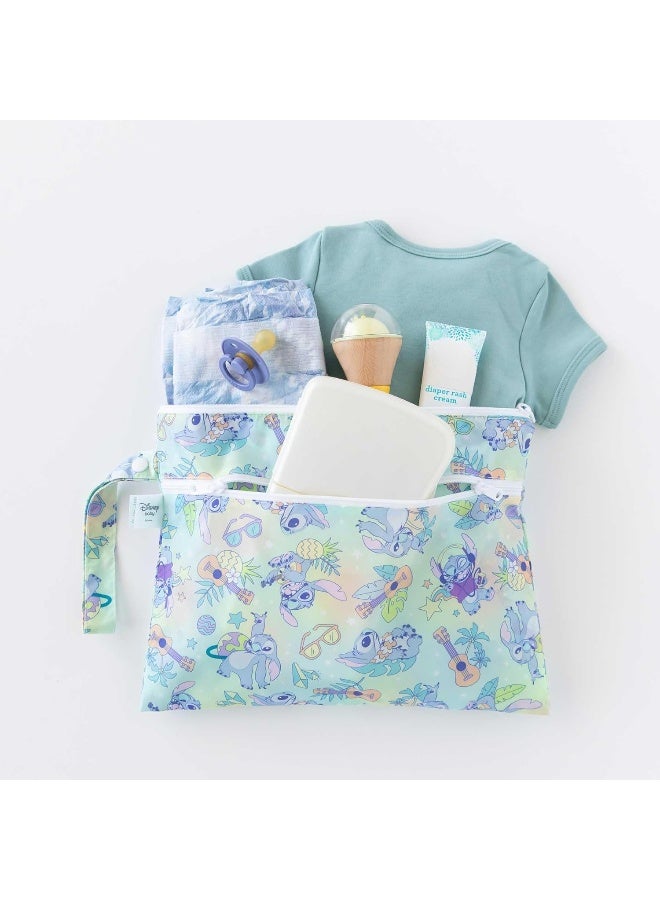 Bumkins - Waterproof Wet Bag & Wet/Dry Clutch Bags - For Beach, Baby, Travel, Swim Suit, Cloth Diapers, Pump Parts, Pool, Gym, Toiletries - Reusable & Easy to Clean - Aloha Stitch - 2 Pack - Image 3
