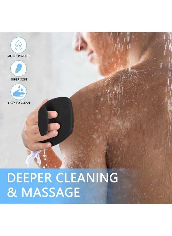 VITALOGY - Body Scrubber For Bathing - Dead Skin Remover, Premium Super Soft Silicone Body Shower Scrub, Reusable Body Cleansing Brush For Men, Women And Children - 1 Pc (Black)  - Image 5