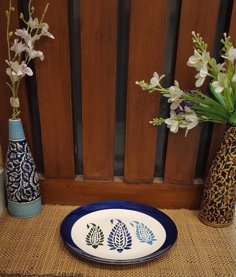 Caffeine Premium Stoneware Ceramic Handmade Blue Boota Combo Dinner Set (10 pcs.) - Image 3