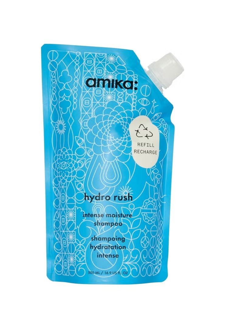 amika Hydro Rush Shampoo Refillable Pouch 500ml - Image 1