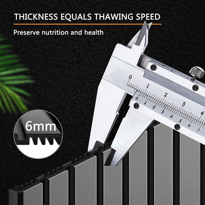 YUNDOOG Defrosting Tray for Frozen Meat Rapid and Safer - Thawing Tray for Frozen Meat with Drip - Natural Heating Defroster Miracle Thaw Large Size Upgrades 6mm - Image 5