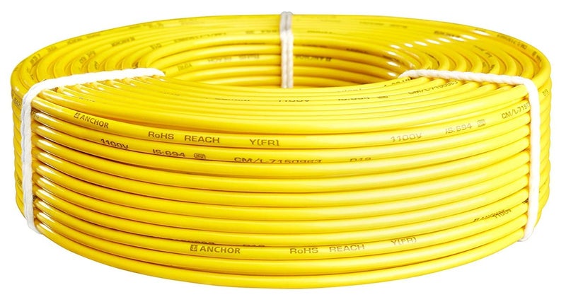Anchor Anchor by Panasonic Advance FR Electric Wire 1 sq mm PVC Insulated Copper Wire for Home Wiring 90 Meter Electric Wire Cable for Industrial and Domestic Connections Yellow 27390YW  - Image 2