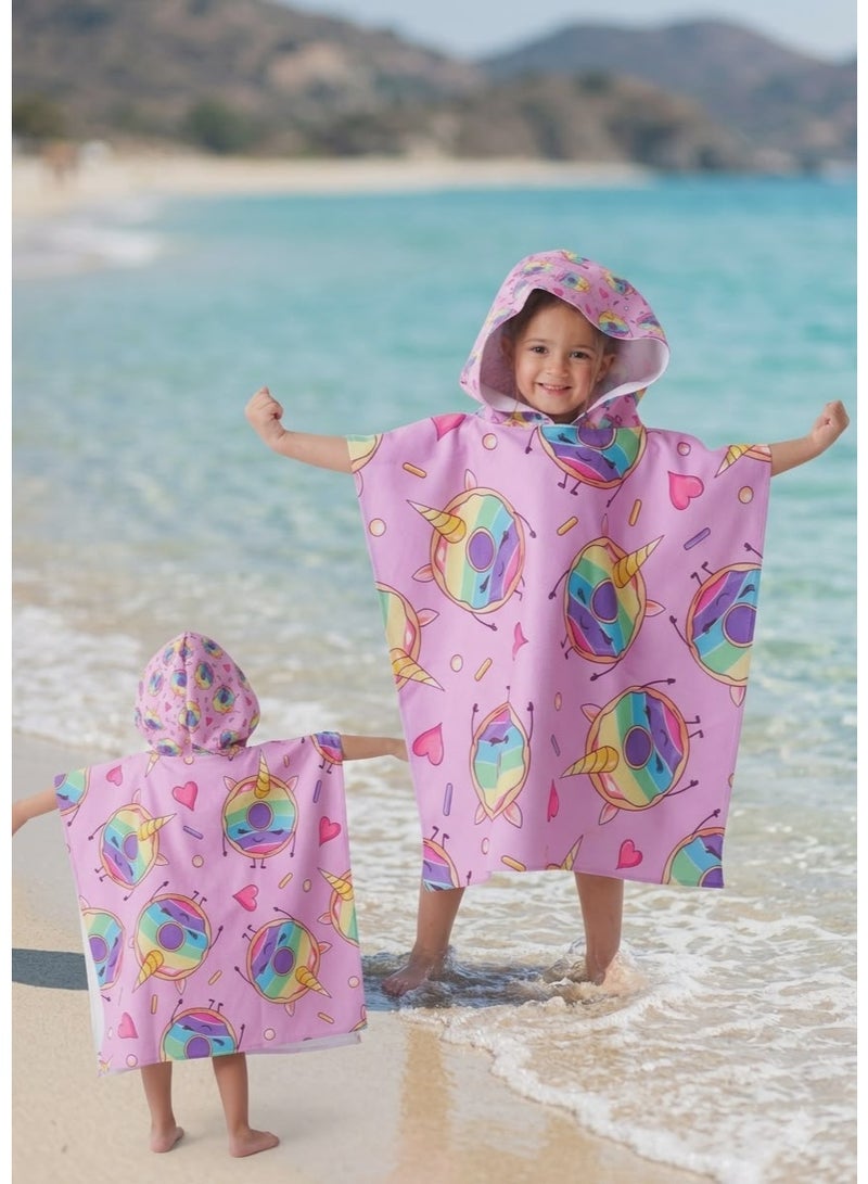 Children's Beach Poncho (65*60cm) Available in Various Designs and Colors, One-Size