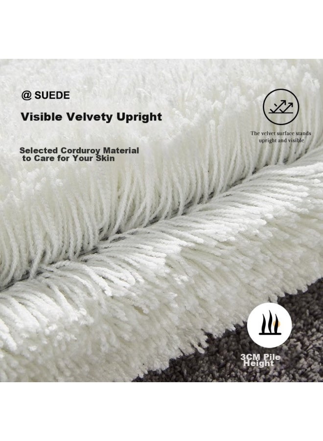 Bululom Home Bathroom Absorbent Foot Mat, Bathroom Entrance Carpet, Off-white 50*80cm - Image 3