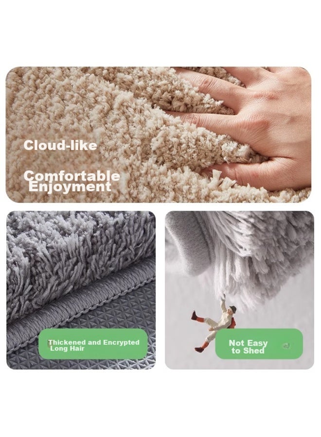 Bululom Home Bathroom Absorbent Foot Mat, Bathroom Entrance Carpet, Off-white 50*80cm - Image 5