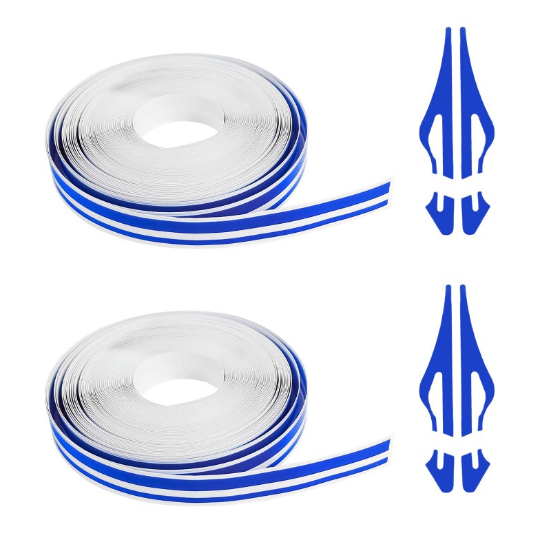 ongfuwu 2 Rolls32Ft Car Pinstriping Tape Vinyl Automotive Pinstriping Tape Stripe Decal DIY Car Body Side Stripes Trim Sticker Universal for Motorcycle Door Home Musical InstrumentBlue - Image 3