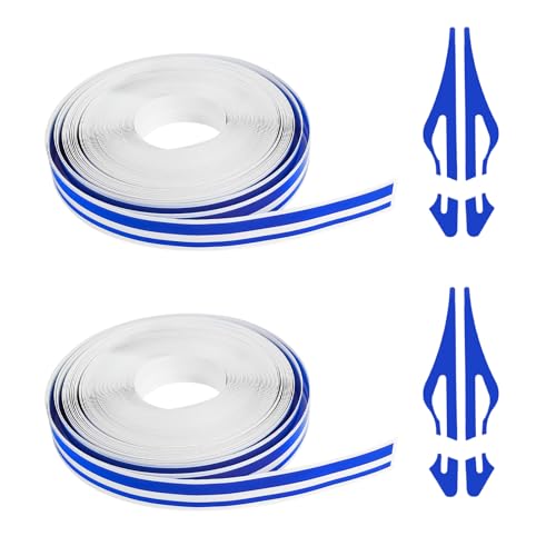 ongfuwu 2 Rolls32Ft Car Pinstriping Tape Vinyl Automotive Pinstriping Tape Stripe Decal DIY Car Body Side Stripes Trim Sticker Universal for Motorcycle Door Home Musical InstrumentBlue - Image 1