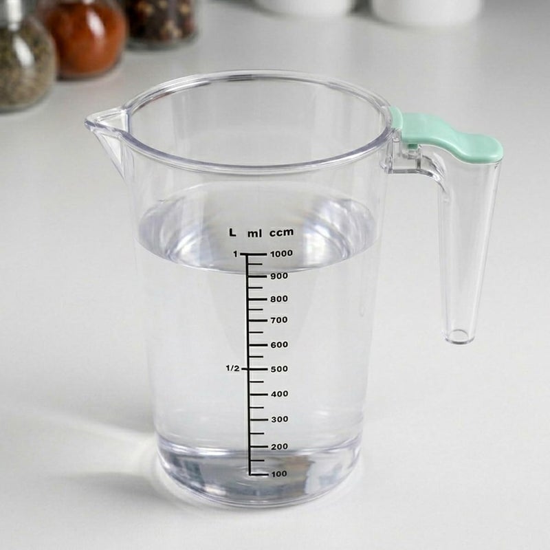 Cuisine Art 1000ml Measuring Jug Cup 1 Liter - Shatterproof Polycarbonate Heat-Resistant 120°C with L ml ccm Scale for Kitchen Restaurant Lab School Baking Cooking - Stackable BPA Free - Image 5